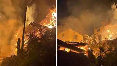 Artvin’de bir köy alevlere teslim oldu