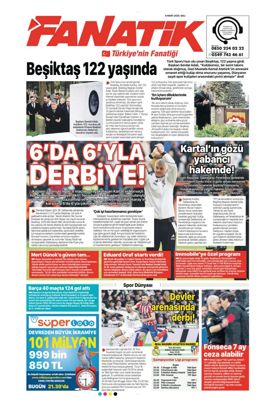"Hedefte Buruk var" (4 Mart 2025 spor manşetleri) 1
