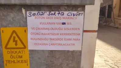 Dikiş makinesi ile gürültü yaptığı iddia edilen kişi afişle uyarıldı