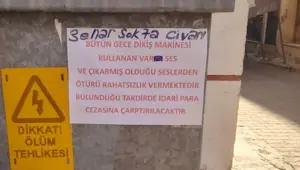 Dikiş makinesi ile gürültü yaptığı iddia edilen kişi afişle uyarıldı