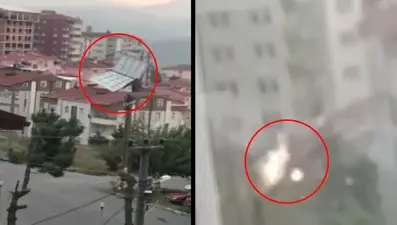 Fırtınada uçan çatı elektrik tellerini kopardı