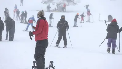 Kayak merkezlerinde hafta sonu yoğunluğu