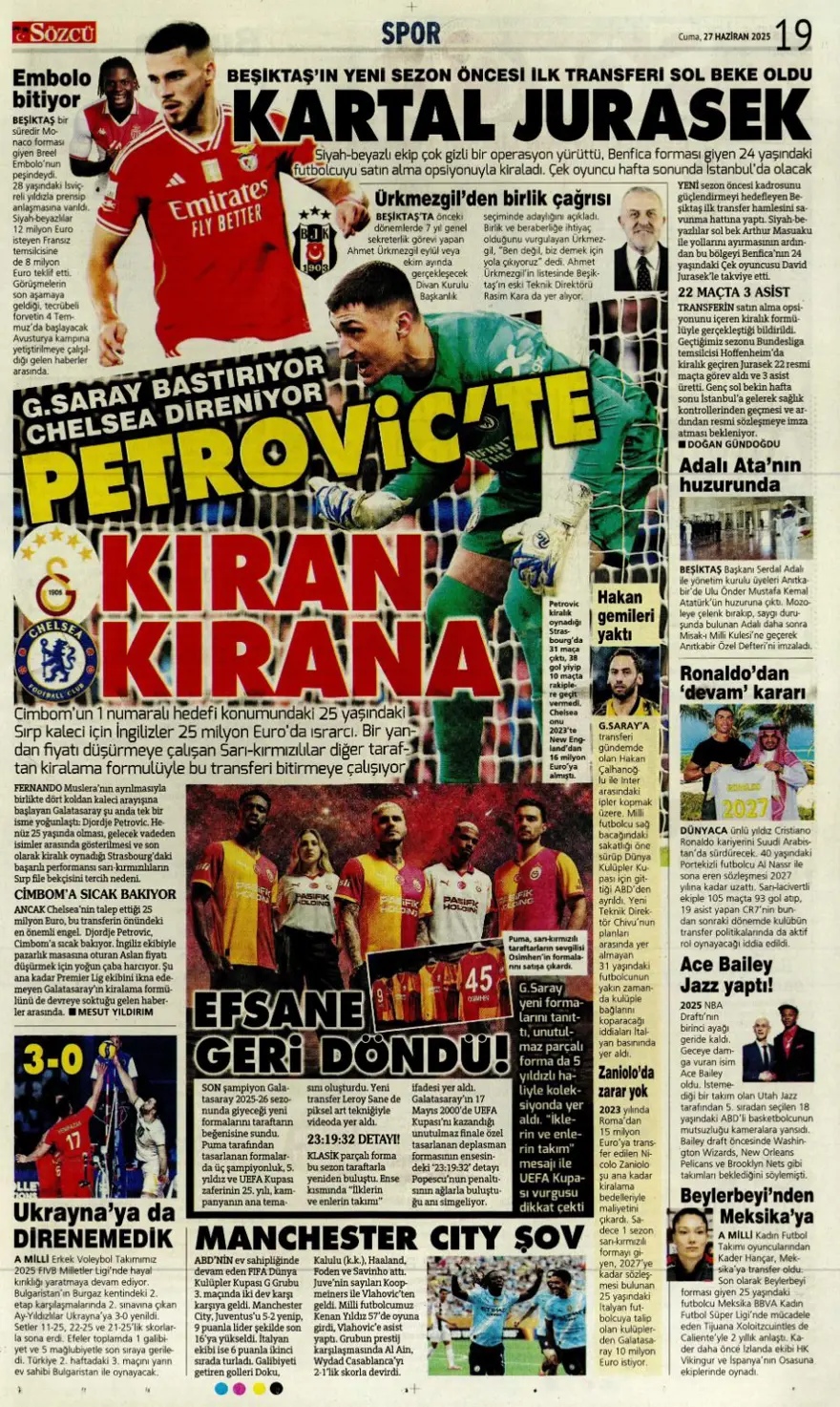 "Aslan'ın stoperi Real'den geliyor" (27 Haziran 2025 spor manşetleri) 15