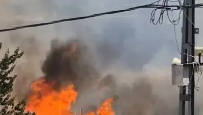 Silivri'de buğday tarlasında korkutan yangın