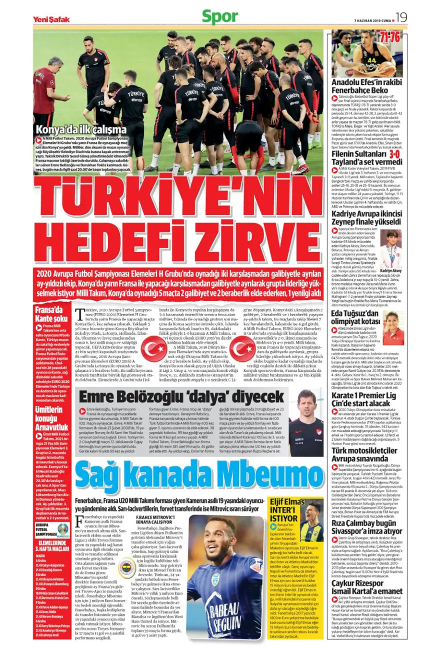 Günün spor manşetleri (7 Haziran 2019) 21