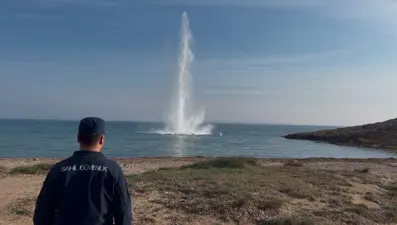 Bozcaada açıklarında bulunan mayın imha edildi