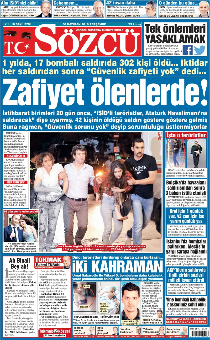 Günün gazete manşetleri (30 Haziran 2016) 11