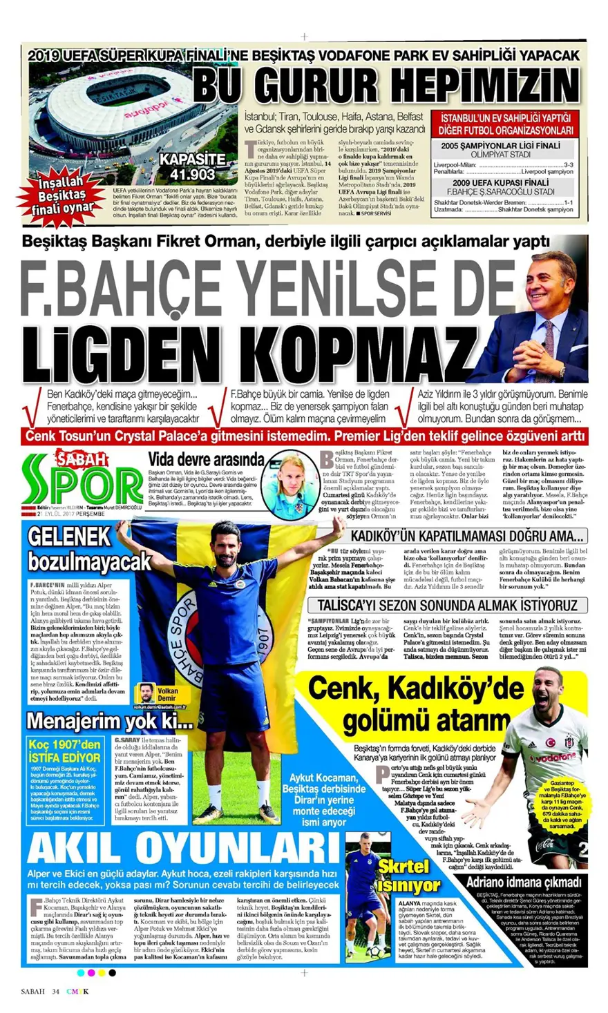 Günün spor gazeteleri (21 Eylül 2017) 3