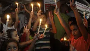 Gazzeli çocuklardan protesto