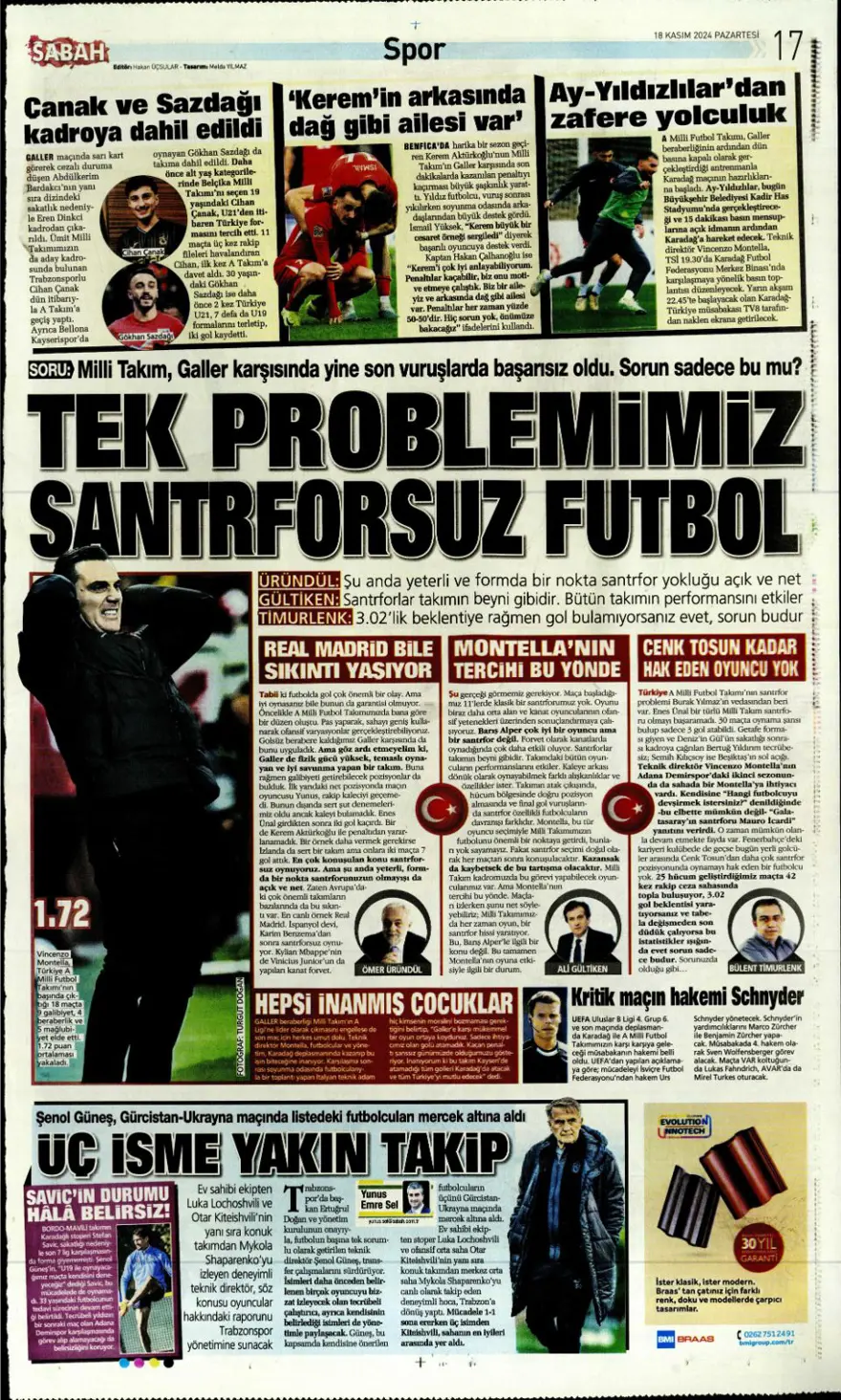“Fenerbahçe’de dev takas” (18Kasım 2024 spor manşetleri) 28