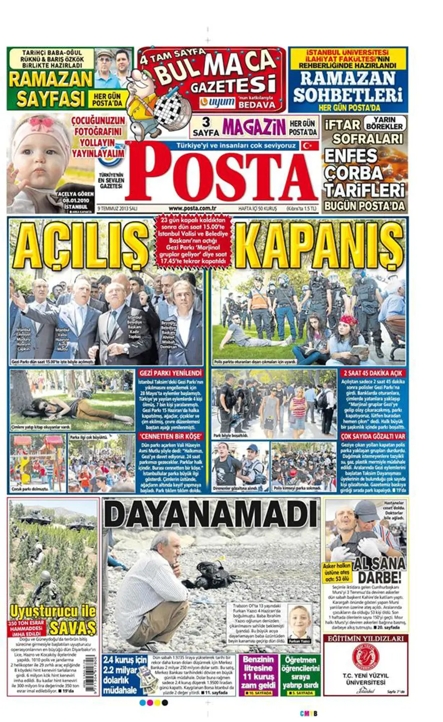9 Temmuz 2013 gazete manşetleri 11