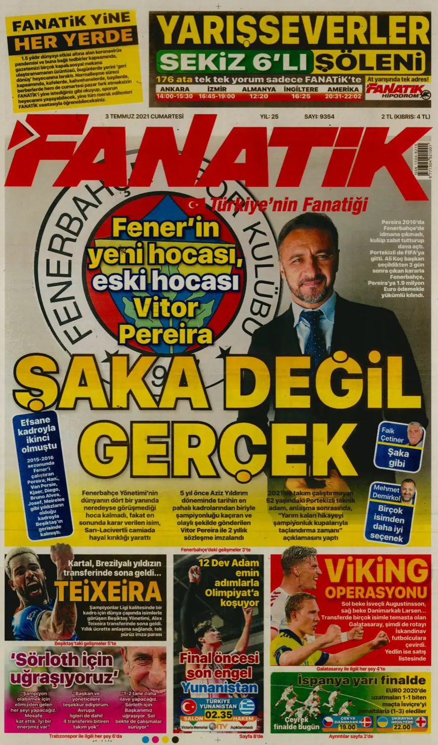 Günün spor manşetleri (3 Temmuz 2021) 