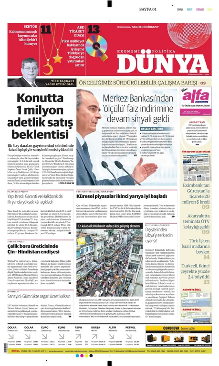 25 Temmuz Gazete manşetleri 6