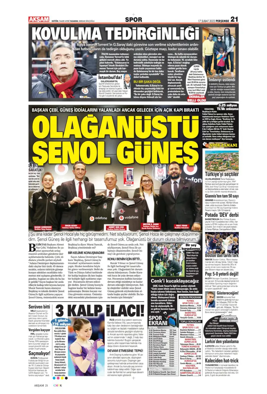 Günün spor manşetleri (17 Şubat 2022) 2