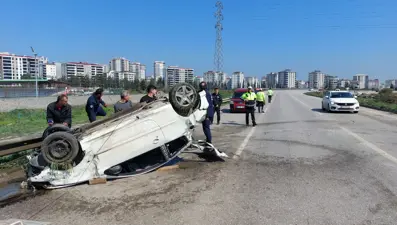 Samsun'da otomobil takla attı: 1 yaralı