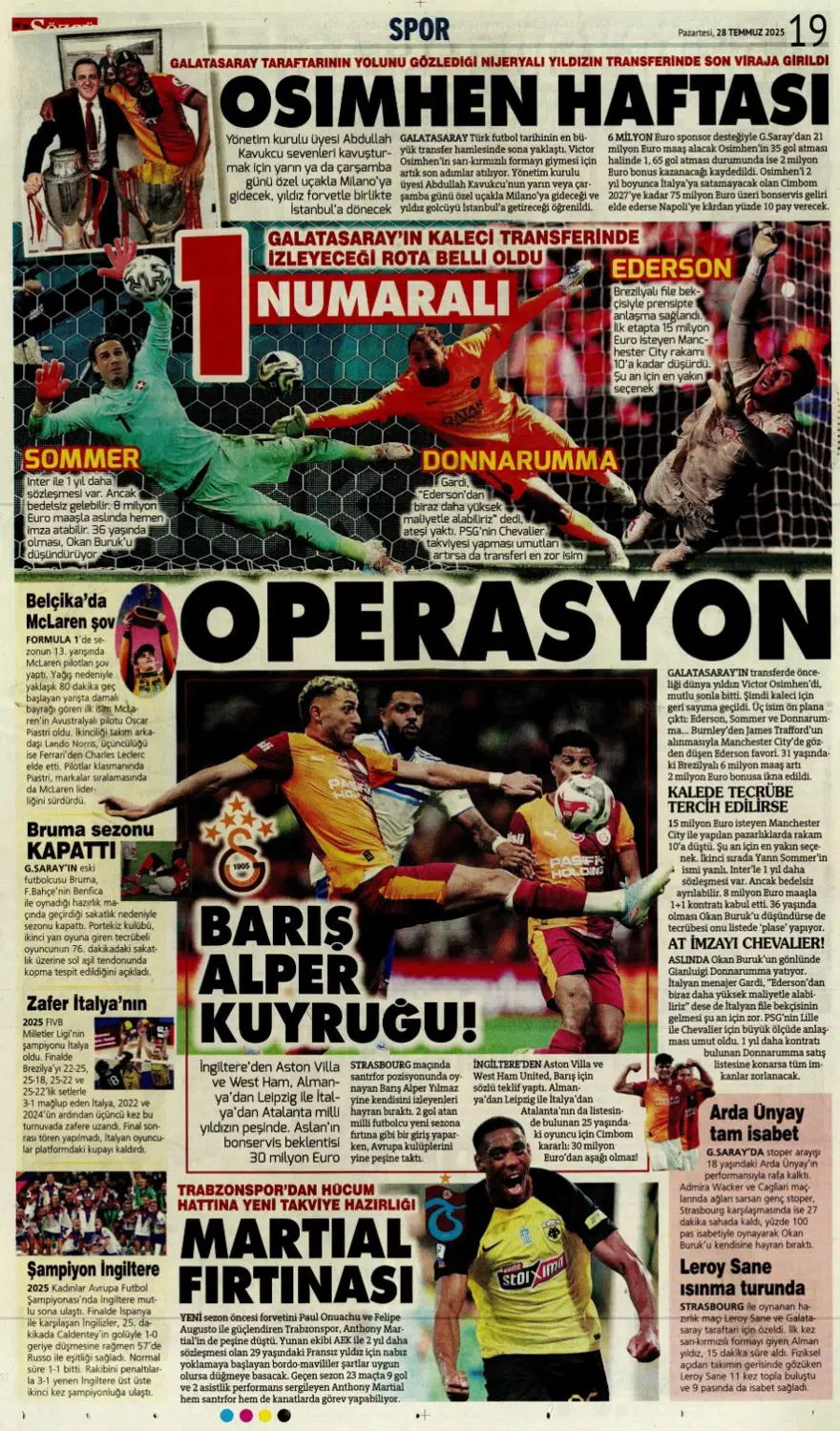 "Son dokunuşu ben yapamam" (28 Temmuz 2025 spor manşetleri) 16 "Son dokunuşu ben yapamam" (28 Temmuz 2025 spor manşetleri) 16