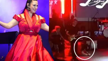 Tuğçe Kandemir'in talihsiz anları: Sahneye çıkarken düştü