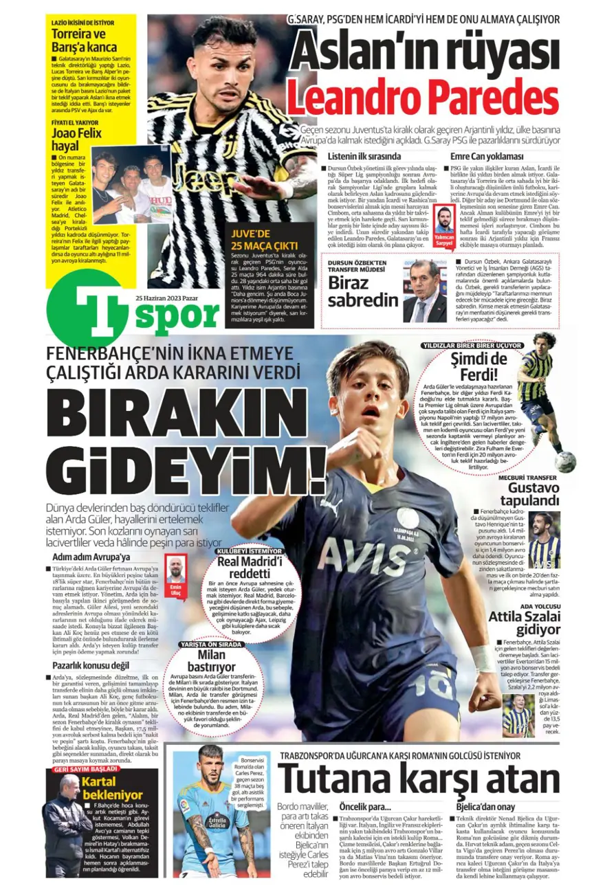 Günün spor manşetleri (25 Haziran 2023) 14 Günün spor manşetleri (25 Haziran 2023) 14