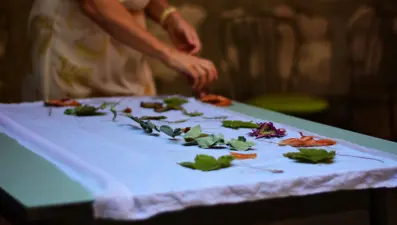 Eskişehirli sanatçı atık ürünleri "ekolojik baskı"yla hayata döndürüyor