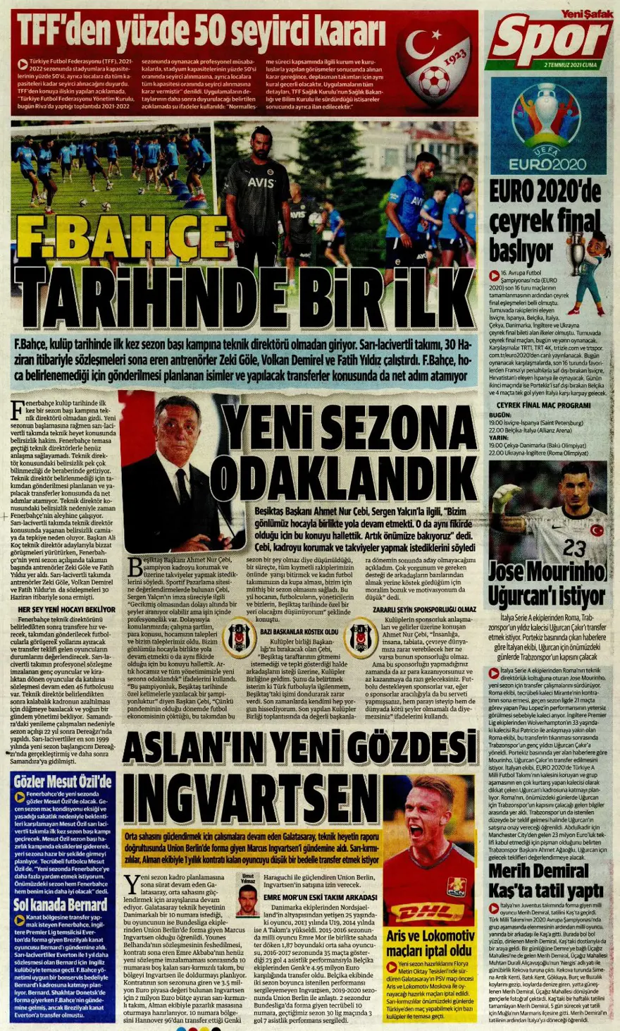 Günün spor manşetleri (2 Temmuz 2021) 16