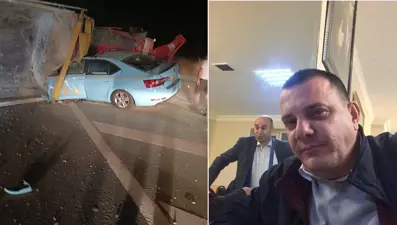 Korkunç ölüm: Hafriyat kamyonu taksinin üzerine devrildi