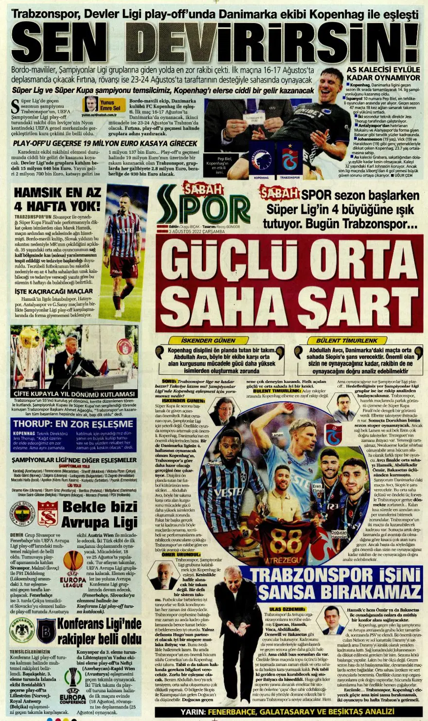 Günün spor manşetleri (3 Ağustos 2022) 8