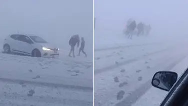 Kar, tipi ve sis! Onlarca araç mahsur kaldı