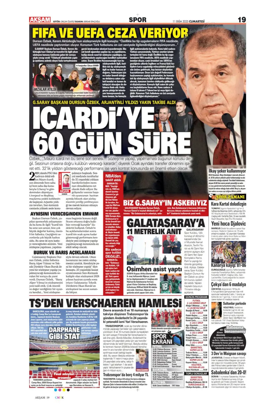 "Yeni destan vakti" (11 Ekim 2025 spor manşetleri) 2 "Yeni destan vakti" (11 Ekim 2025 spor manşetleri) 2