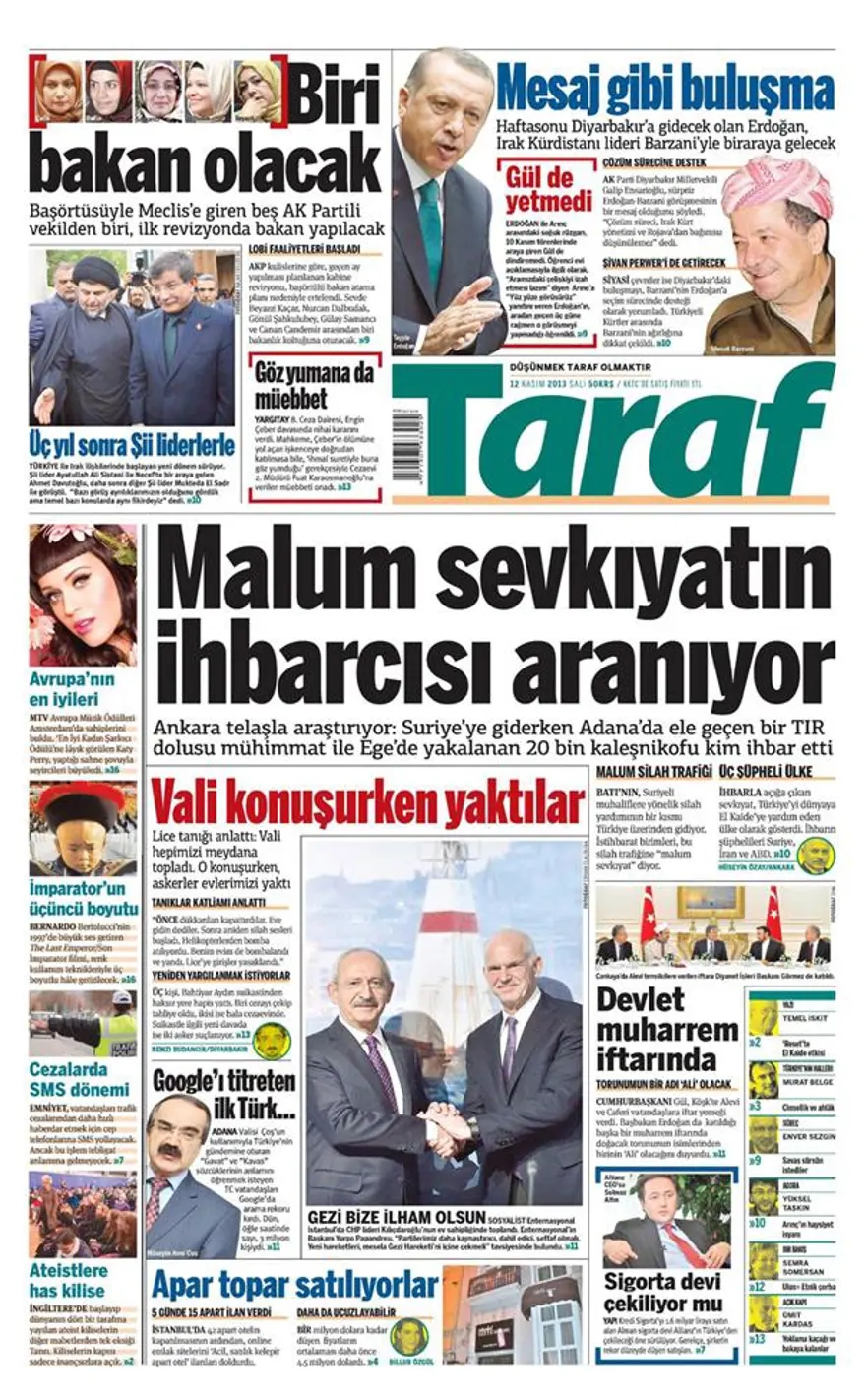Günün manşetleri - 12 Kasım 2013 17 Günün manşetleri - 12 Kasım 2013 17