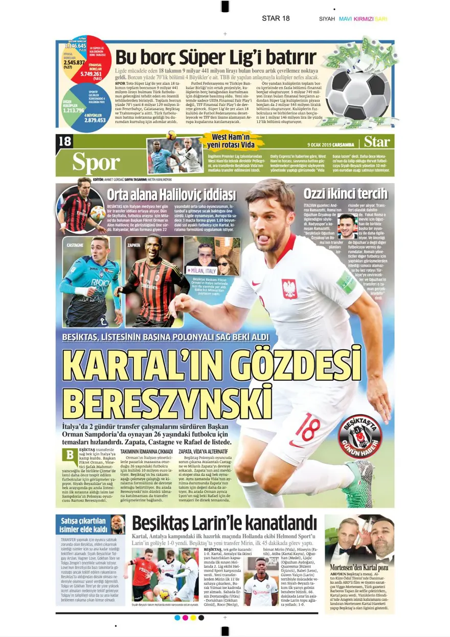 Günün spor manşetleri (09 Ocak 2019) 11