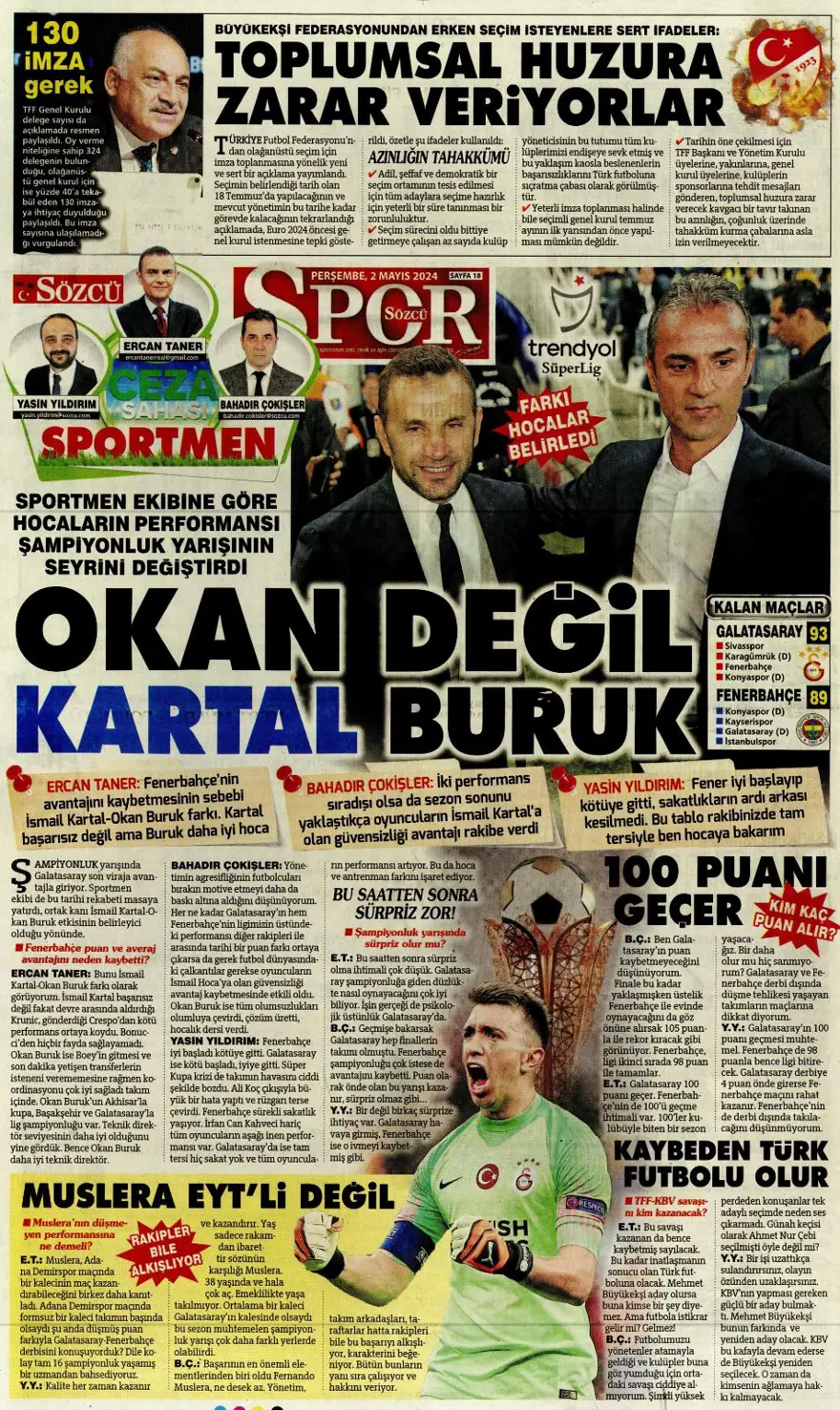 "Aslan'a süper panzer" (2 Mayıs 2024 spor manşetleri) 9