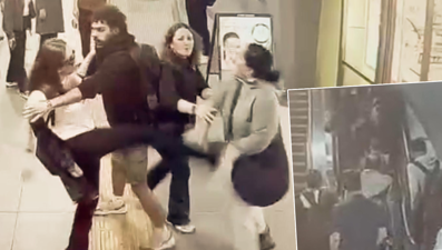 Zincirlikuyu'da tüneli birbirine kattılar! Saldırmak isterken yürüyenmerdivenden yuvarlandı