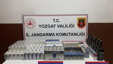 Yozgat&#x27;ta yolcu otobüsünde kaçak sigara ve alkol ele geçirildi
