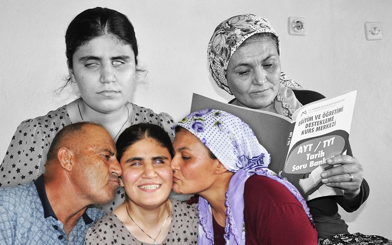 Görme engelli Nazalin'in öyküsü: İlkokul mezunu annesi sınava hazırladı, ilk 13 bine girdi
