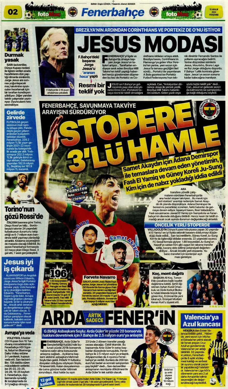 Günün spor manşetleri (15 Aralık 2022) 4 Günün spor manşetleri (15 Aralık 2022) 4