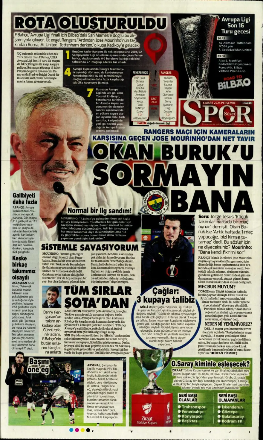 "Kadıköy'de bu işi bitirelim" (6 Mart 2025 spor manşetleri) 25