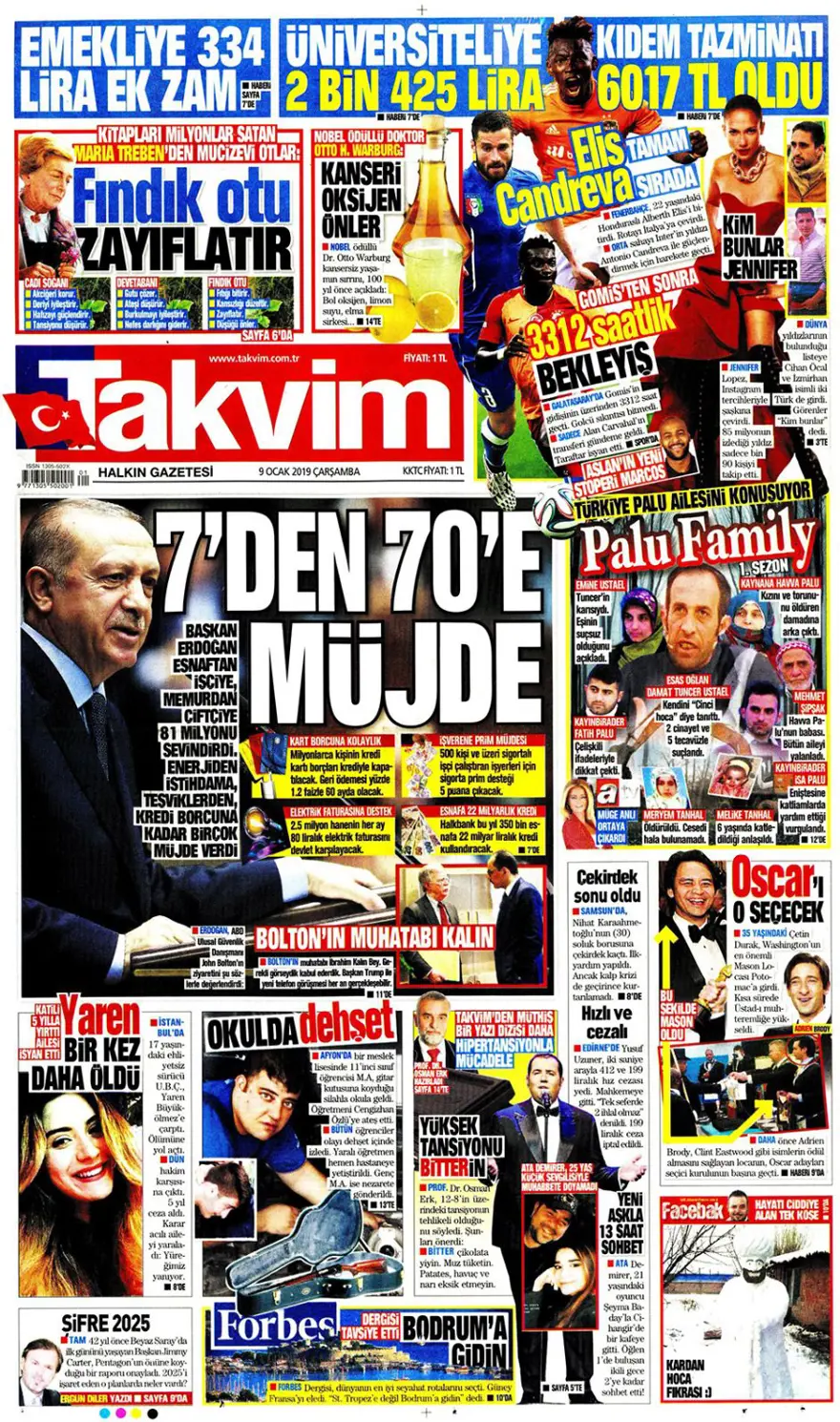 Günün gazete manşetleri - 9 Ocak 2019 6