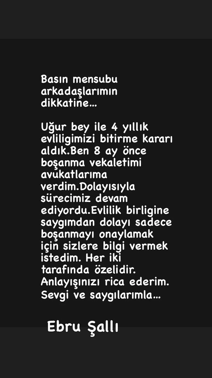 Ebru Şallı ile Uğur Akkuş boşanıyor! Şallı'dan ayrılık açıklaması 5 Ebru Şallı ile Uğur Akkuş boşanıyor! Şallı'dan ayrılık açıklaması 5