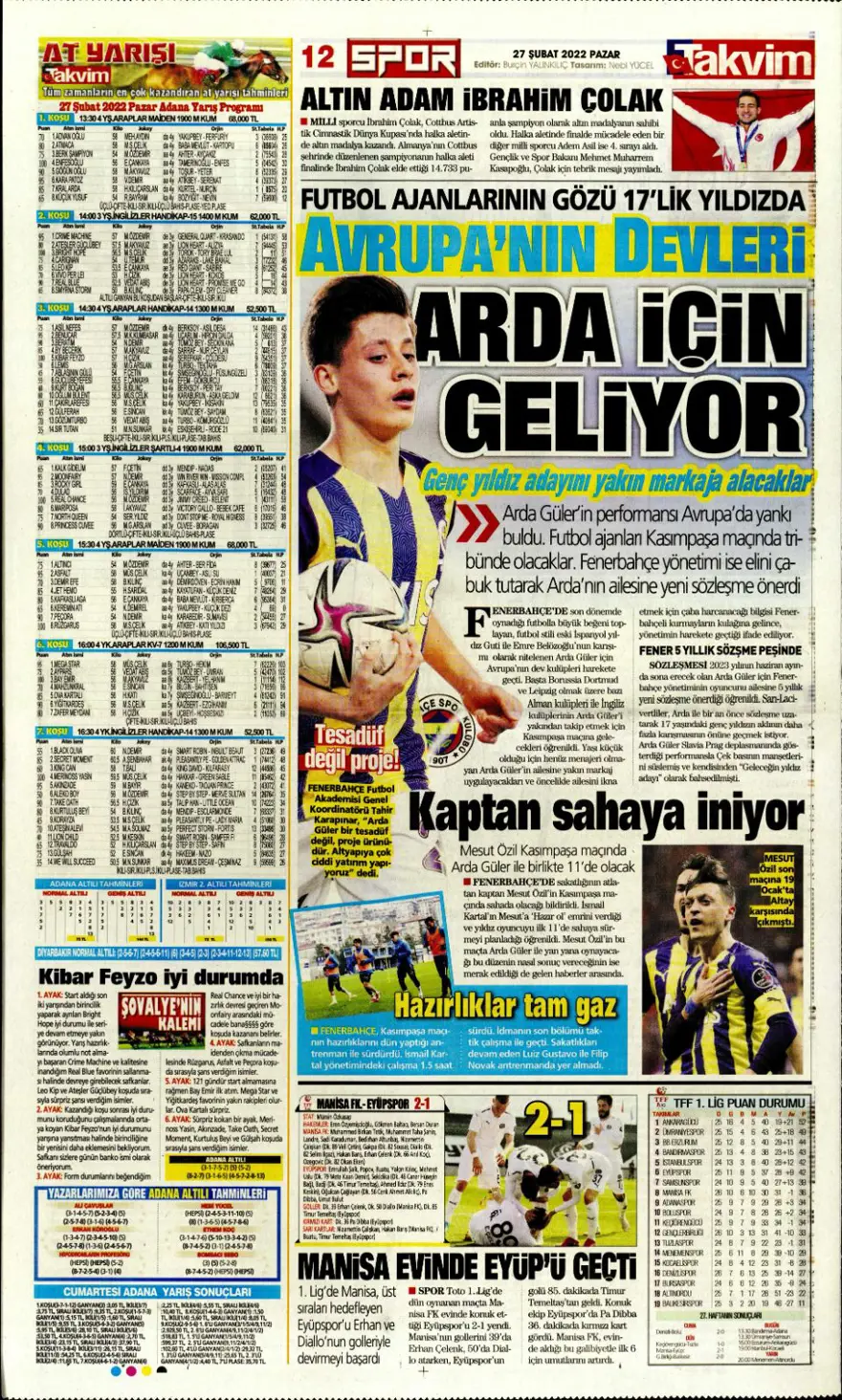 Günün spor manşetleri (27 Şubat 2022) 20