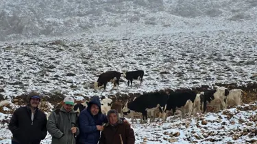 Kar yağınca yaylada mahsur kalan kadını komşuları kurtardı