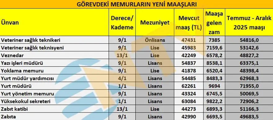 Öğretmen, polis, hemşire, gassal, bekçi... Tüm memur ünvanlarının yeni maaşlarını hesapladık 9