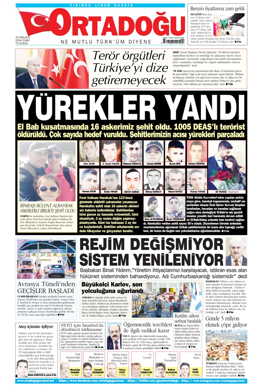 Gazete manşetleri-23.12.2016 13