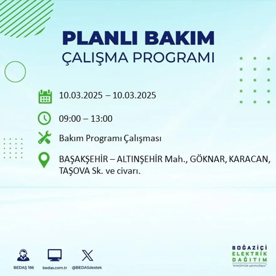 İstanbul'un 22 ilçesinde yarın elektrik kesintisi yaşanacak: Elektrikler ne zaman gelecek? (10 Mart BEDAŞ planlı kesinti programı) 15
