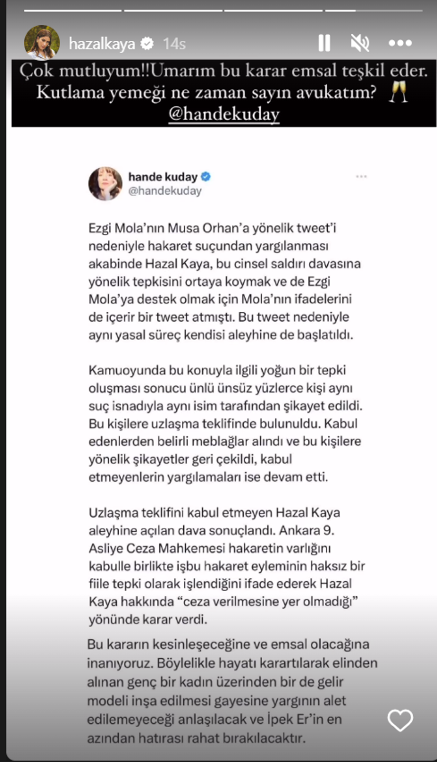 Musa Orhan'a hakaretten yargılanan Hazal Kaya hakkında karar 2