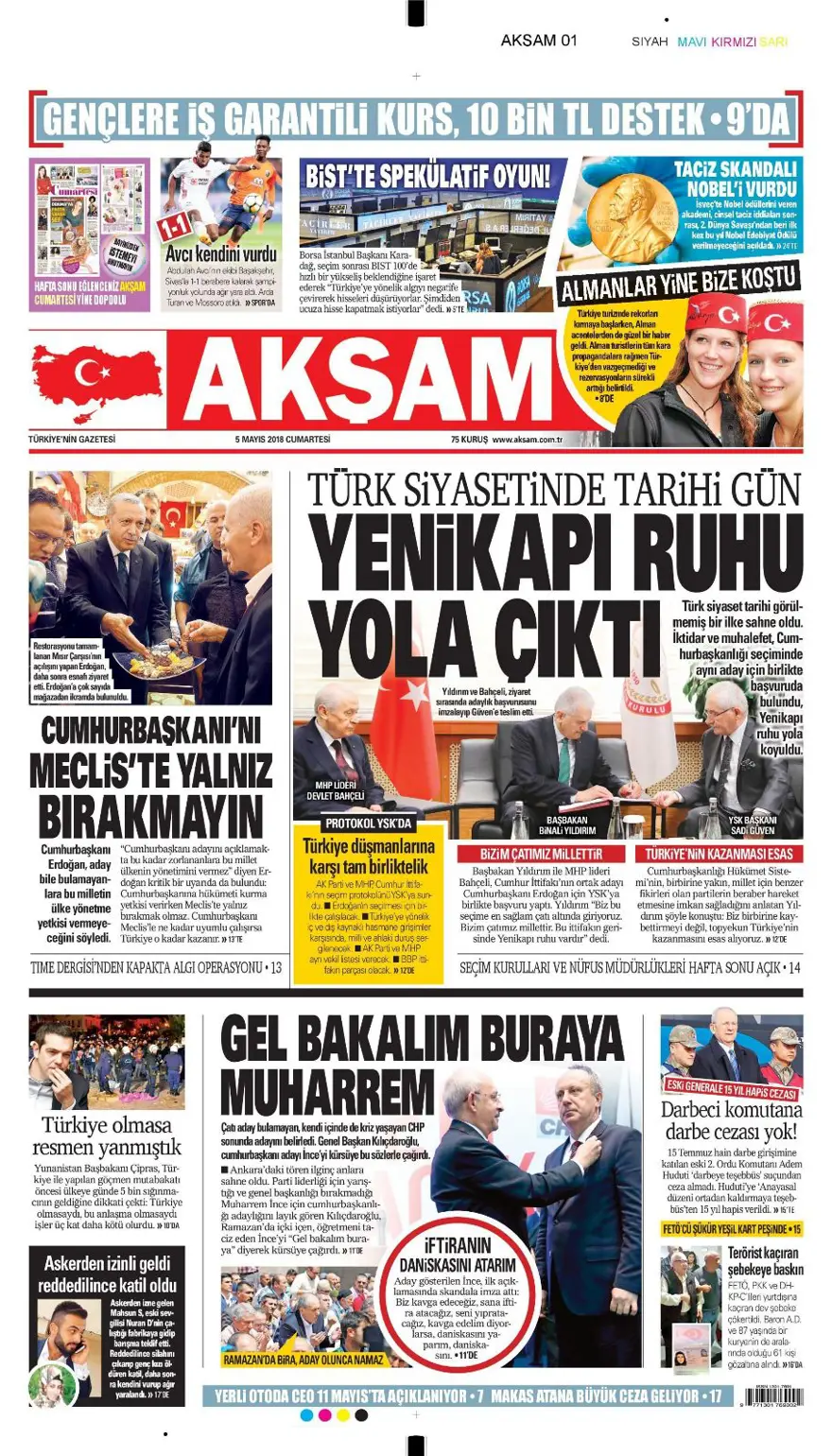 Günün gazete manşetleri - 5 Mayıs 2018 14