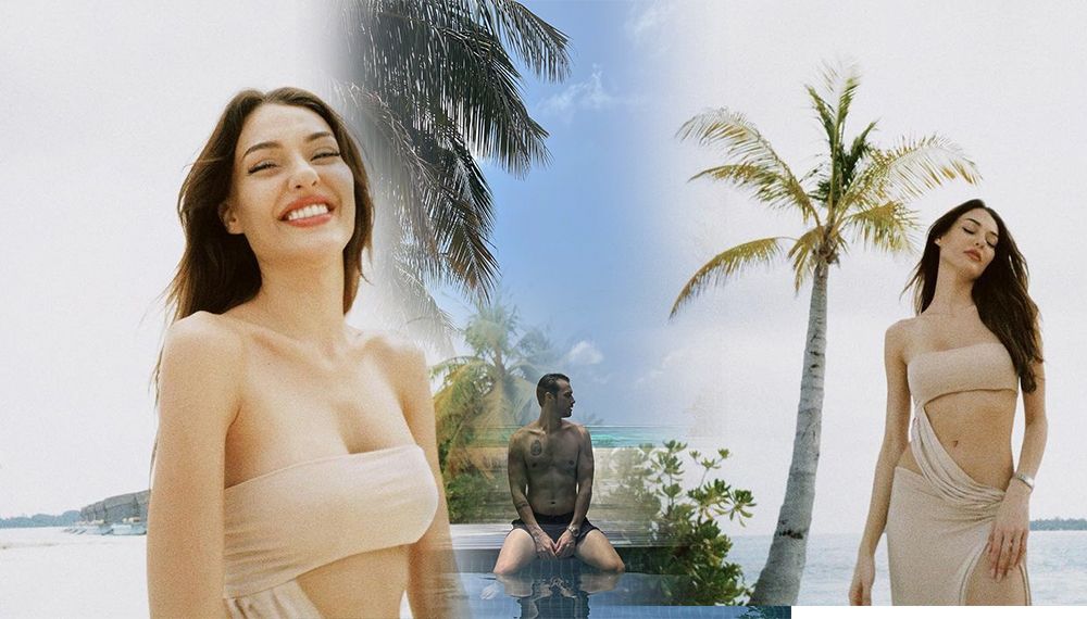 Dilan Çiçek Deniz ile Mert Yazıcıoğlu Maldivler'de tatilde