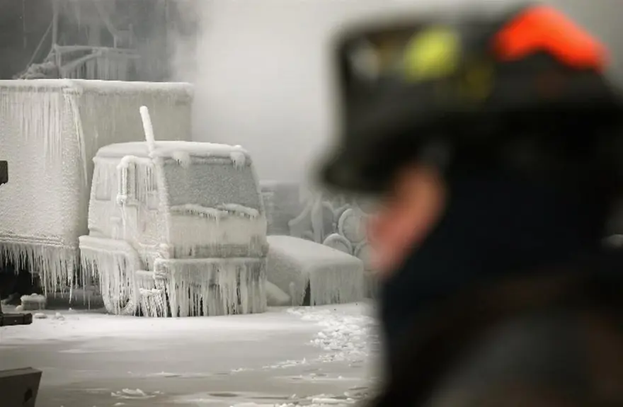 İtfaiyenin buzla mücadelesi 14