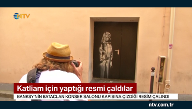 Banksy'nin katliam için yaptığı resmi çaldılar... (Kapıyı söküp götürdüler)