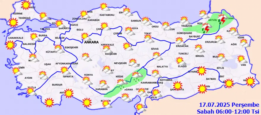 Meteoroloji duyurdu: 7 ilde sağanak yağış bekleniyor 1 Meteoroloji duyurdu: 7 ilde sağanak yağış bekleniyor 1