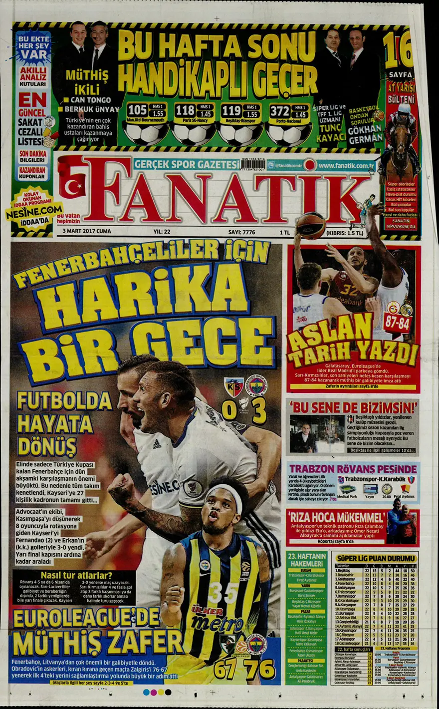 Günün gazete manşetleri - 3 Mart 2017 19